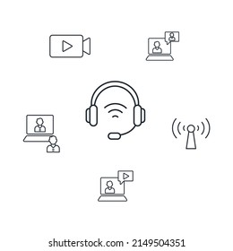 live streaming icons set . live streaming pack symbol vector elements for infographic web