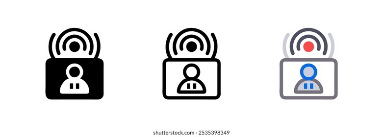 Live streaming icons in various styles, vector isolated illustration. Perfect for social media, web banners, and online broadcasting projects. Clean, modern design for versatile media-related use.