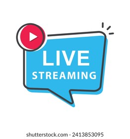 Iconos de streaming en vivo, vector, ilustración.