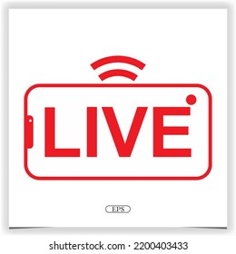 Live streaming icons and video broadcast logo premium elegant template vector eps 10