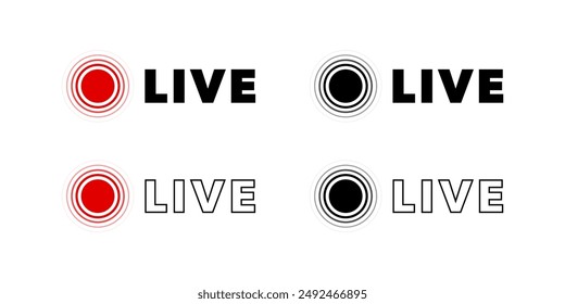 Live Streaming icons. Video Conferencing
