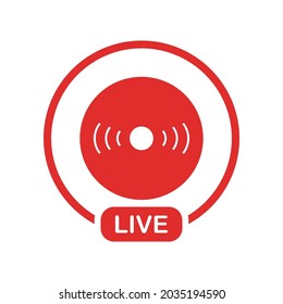 live streaming illustration. Online webinar, lesson, course. Vector on white background flat style.