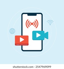 Live streaming illustration vector. short video icon.