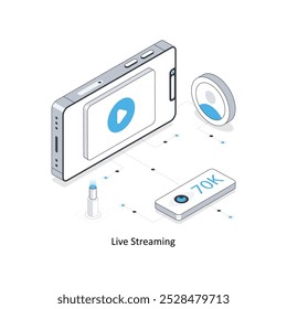 Live Streaming isometric stock illustration. EPS File stock illustration