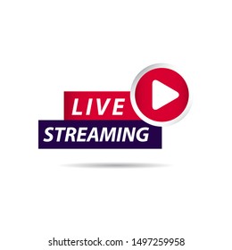Live Streaming Label Vector Template Design Illustration