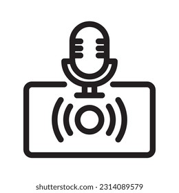 live streaming line icon illustration vector graphic
