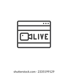Live streaming line icon. linear style sign for mobile concept and web design. Live broadcast outline vector icon. Symbol, logo illustration. Vector graphics