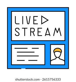 live streaming line icon vector. live streaming sign. isolated symbol illustration
