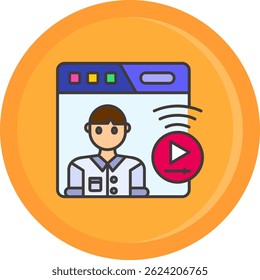 Design de ícone de vetor de linha de streaming ao vivo