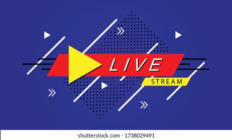 Live streaming logo banner - vector design.button icon live streaming design . background for blog, player, broadcast, website, online radio, media labels, logo. Live stream banner