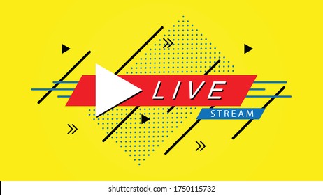 Live streaming logo banner - vector design.button icon live streaming design . background for blog, player, broadcast, website, online radio, media labels, logo. Live stream banner