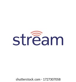 Diseño del logotipo de streaming en vivo. Transmisión en vivo en medios sociales, difusión de noticias de video, inspiración de ilustración de íconos vectoriales de canales en línea.