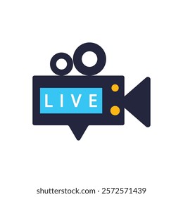 Live streaming logo icon flat design template