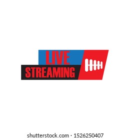 Live streaming logo icon vector design element. Banner and play button for tv news or online broadcasting
