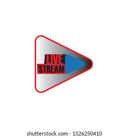 Live streaming logo icon vector design element. Banner and play button for tv news or online broadcasting
