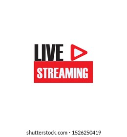 Live streaming logo icon vector design element. Banner and play button for tv news or online broadcasting
