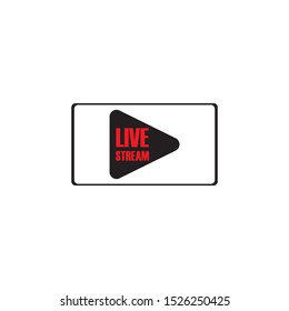 Live streaming logo icon vector design element. Banner and play button for tv news or online broadcasting
