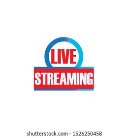 Live streaming logo icon vector design element. Banner and play button for tv news or online broadcasting
