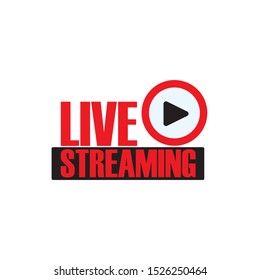 Live streaming logo icon vector design element. Banner and play button for tv news or online broadcasting
