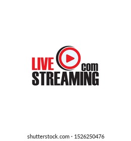 Live streaming logo icon vector design element. Banner and play button for tv news or online broadcasting
