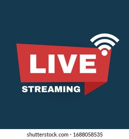 Live streaming logo. Online stream sign. Flat simple design.