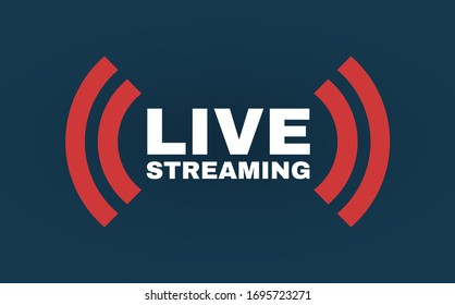 Live streaming logo. Online stream sign. Flat simple design.