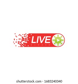 Live-Streaming-Logo für Virenaktualisierungen. Corona-Virus und andere Viren wie Hanta , Ebola , SARS und MERS. 