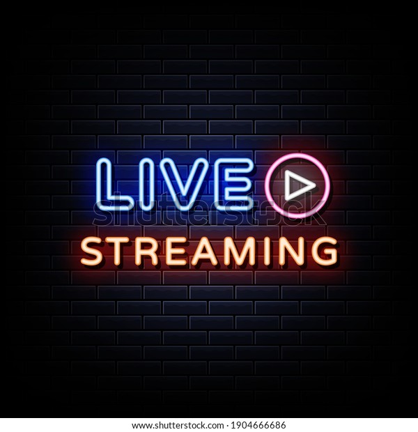 Live Streaming Neon Signs Style Text Stock Vector (Royalty Free ...