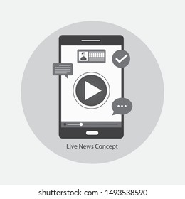 live streaming on screen icon. Element of Media for mobile concept and web apps icon