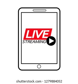 Live Streaming online sign vector design