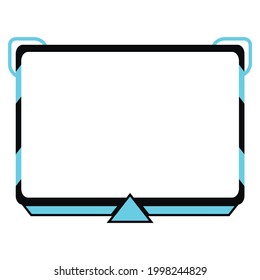 Live streaming overlay with cyan and dark black color shade. Stylish live streaming overlay frame. Screen overlay for live game streamers. Light blue and dark black color overlay frame.