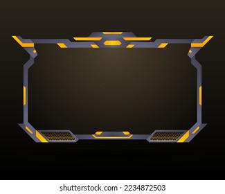 Live streaming overlay futuristic cyber screen video panel template