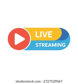 Live-Streaming-Play-Button-Symbol für Video-Broadcast und Online-Medien
