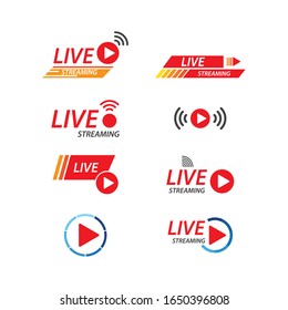 Live streaming play  icon vector template