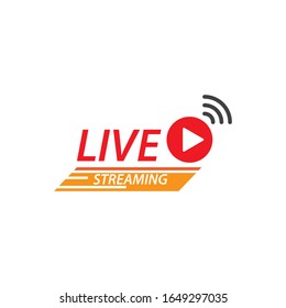 Live streaming play logo icon vector template