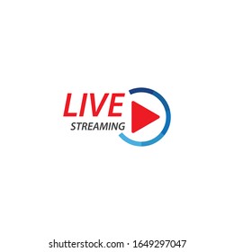 Live streaming play logo icon vector template