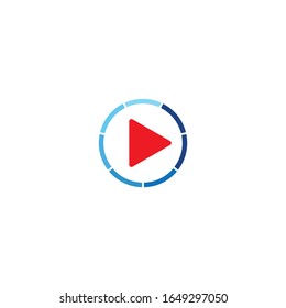 Live streaming play logo icon vector template
