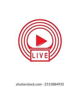 Plantilla de Vector de icono de logotipo de reproducción en vivo
