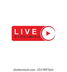 Live streaming play logo icon vector template