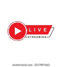 Live streaming play logo icon vector template