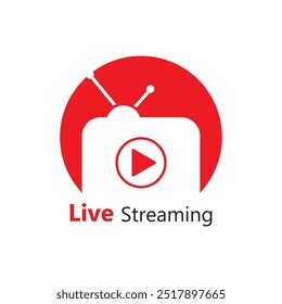 Live streaming play logo icon vector template
