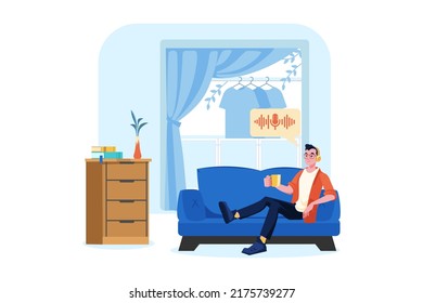 Live Streaming and Podcast Illustration concept. A flat illustration isolated on white background