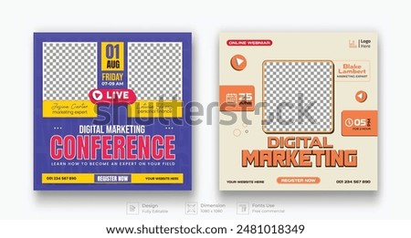 Live streaming post for business marketing social media post banner and live webinar corporate banner flyer or poster template