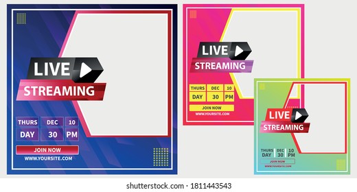 Live Streaming Post Social Media Post Template,  Online Class Workshop Seminar Promotion For Social Media Post Template 