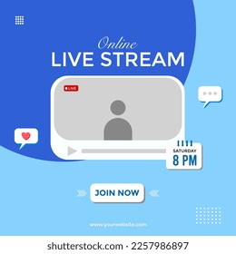 Live streaming promotion banner for social media company content creator