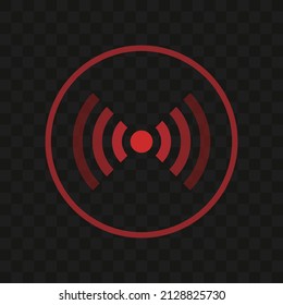 Live streaming radio waves isolated on transparent background. A live broadcast or live feed. Editable vectors.