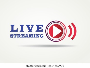 Live streaming red and Blue, Play button icon vector illustration