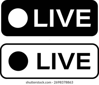 Conjunto de iconos rojos de transmisión en vivo, logotipo de transmisión en vivo. Botones de transmisión en línea y símbolos de transmisión de redes sociales. Fondo transparente de Ilustración vectorial.
