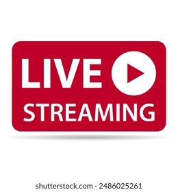 Live streaming shadow icon, stream button digital design, web player vector illustration .