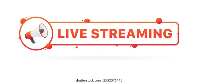 Live streaming sign icon. Flat style. Vector icon